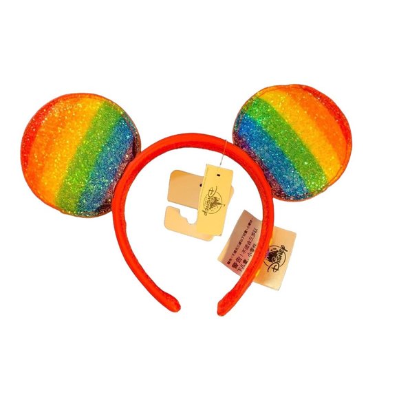 Disney Parks Minnie Mouse Rainbow LOVE Ears Headband - Picture 3 of 5